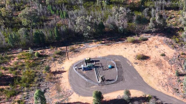 Aerial View of Gas Well Site in Australian Bushland