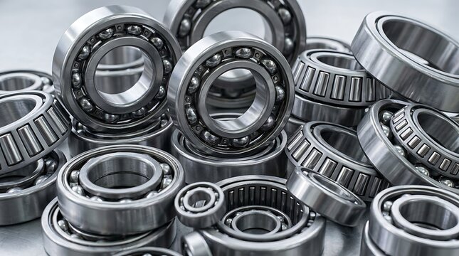 High precision steel ball bearings assortment for mechanical engineering and factory equipment maintenance