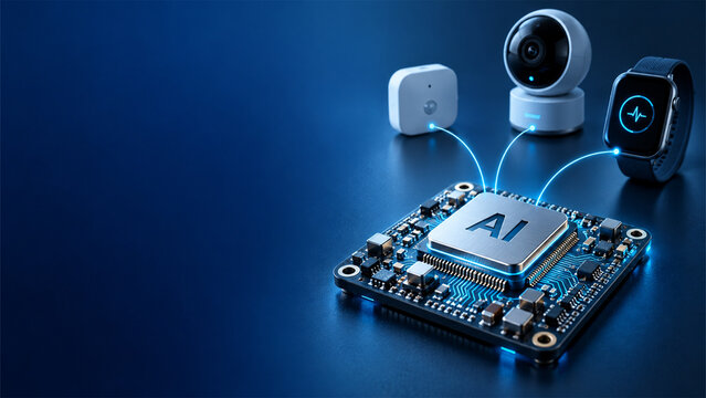 Compact AI edge computing processor powering connected smart devices