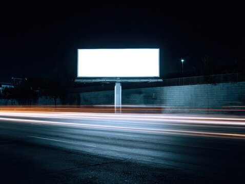 Clean composition introduces blank advertising display in an urban setting in thoughtful styling with editorial spacing. Elegant arrangement enhances poster design and online advertising.