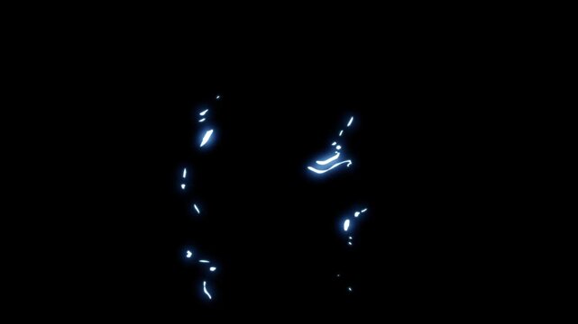 Lightning Energy Effects blue lightning bolts with dynamic thunder strikes on dark backdrop, Multiple lightning bolts on vibrant black screen background.4k animatio