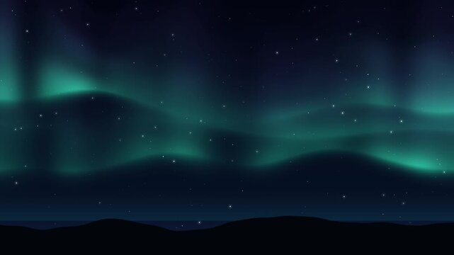 Aurora Borealis Northern Lights Night Sky Animation Seamless Loop