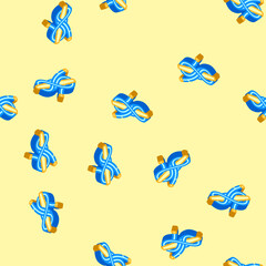 cleat hitch nautical knot isometric seamless pattern. cleat hitch nautical knot sign illustration © sevector