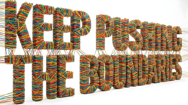 Keep Pushing The Boundaries Rubber Band Text