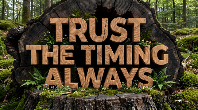 Trust The Timing Always Tree Ring Text