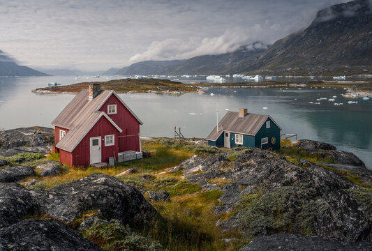 Qoornoq village in Nuuk fjords, Greenland