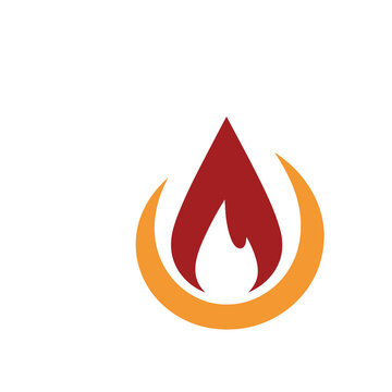 Flame and crescent logo