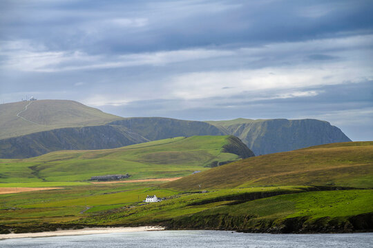 Fitful Head and coastline in Shetland, Scotland