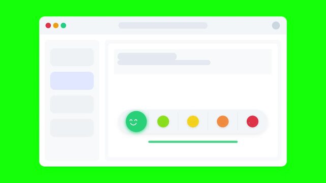 Customer feedback satisfaction rating on browser with green screen