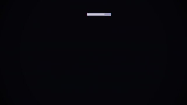 Digital glitch distortion with static lines on black background
