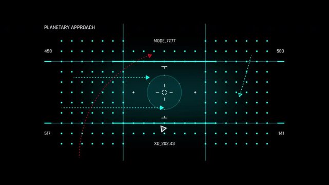 Sci-Fi Planetary Approach Vector & Trajectory HUD Loop
