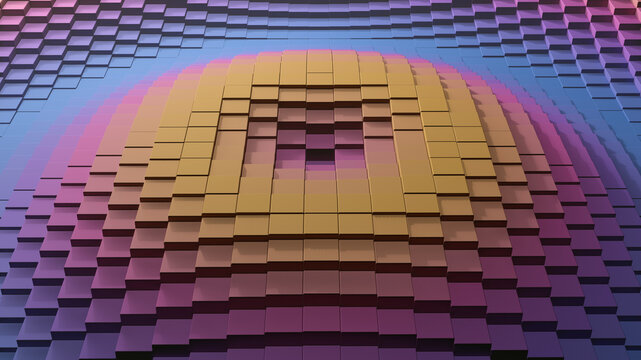 Blue to Orange Gradient Cube Mosaic 