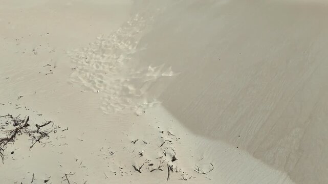 Aerial view of wind patterns on a sand dune in Andalusia Spain