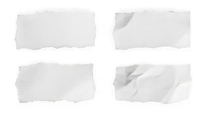 Fototapeta premium Four torn paper strips with ripped edges isolated on transparent background