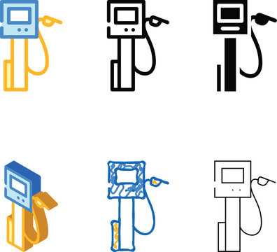 self service gas station color icon range vector. self service gas station sign. isolated symbol illustration