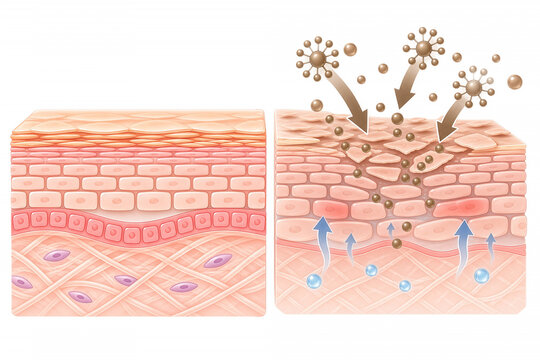 Comparison of Healthy Skin and Damaged Skin Barrier