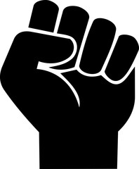 Obraz premium Indonesian National Armed Forces Anniversary celebration symbol featuring a bold black raised fist icon on white background