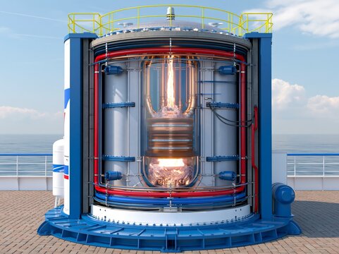 Small modular reactors (SMRs), advanced nuclear power technology for clean energy generation.