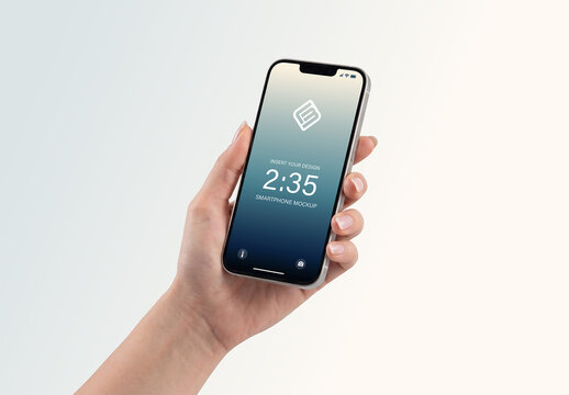Isolated Woman&rsquo;s Hand Using Modern Smartphone Mockup