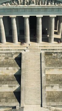 Aerial View of Walhalla Neoclassical Monument in Germany