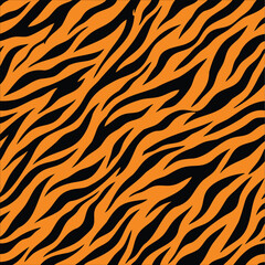 Orange Tiger Stripes Animal Pattern © VECTOR graphic