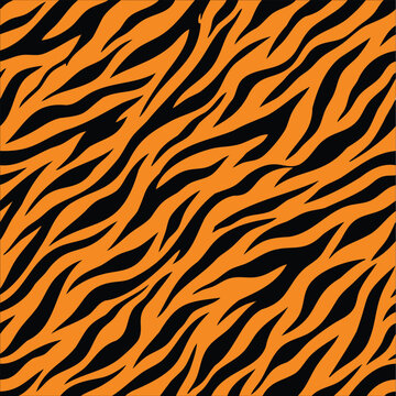 Orange Tiger Stripes Animal Pattern