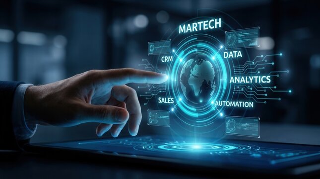 MarTech solutions featuring CRM automation, data, and sales integration for business growth.