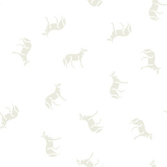 Fototapeta premium wolf animal glyph vector seamless pattern. wolf animal signthin illustration