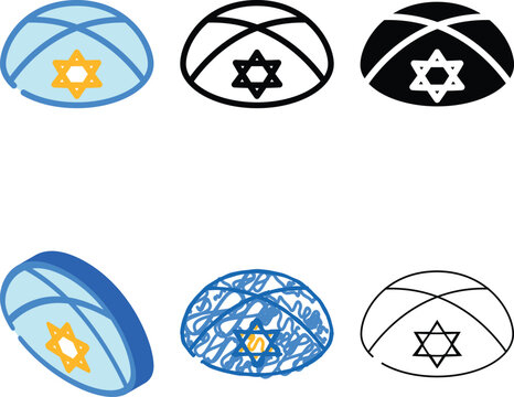 kippah yarmulke jewish color icon vector. kippah yarmulke jewish sign. isolated symbol styles illustration