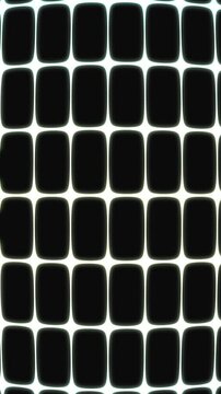 Abstract pattern of black rounded rectangles in a grid layout.