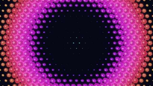 Vibrant Neon Hexagon Pattern Featuring A Dynamic Gradient Color Shift Effect