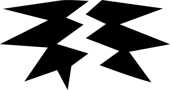 International Day for Disaster Risk Reduction symbol featuring a bold black lightning bolt crack icon design