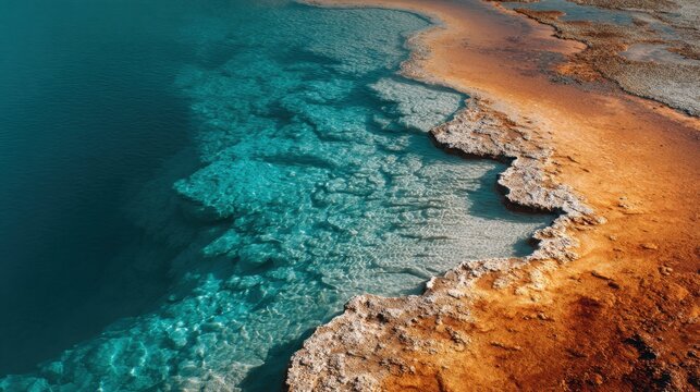 Coastal view of clear water and land