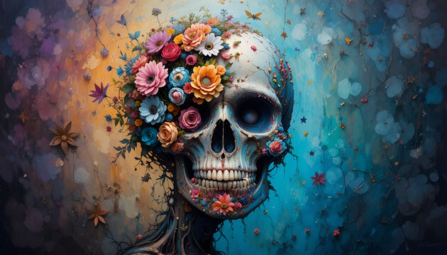 skull in the dark