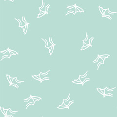 Fototapeta premium gargoyle wing line seamless pattern gargoyle wing thin line illustration