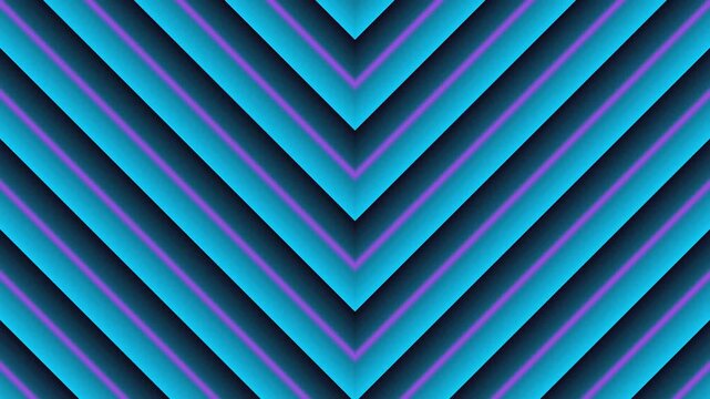 Abstract Geometric Blue and Purple Neon Chevrons V-Shape Motion Background