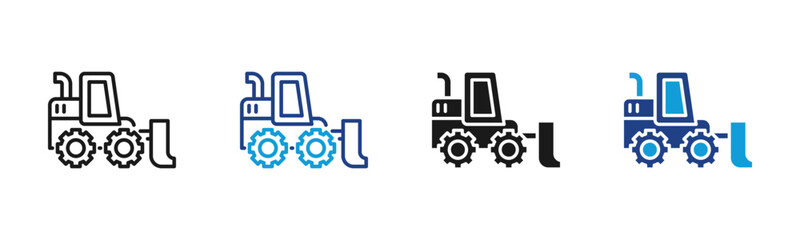 Naklejka premium Forklift Web icon with multiple style collection