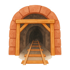 Fototapeta premium PNG Rustic tunnel entrance illustration.