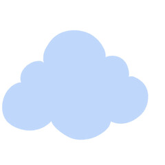Fototapeta premium Simple Cute Blue Pastel Cloud Minimal Kawaii Illustration