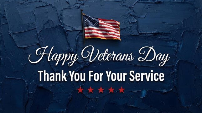 Happy veterans day graphic featuring an american flag and a message of gratitude for all military veterans