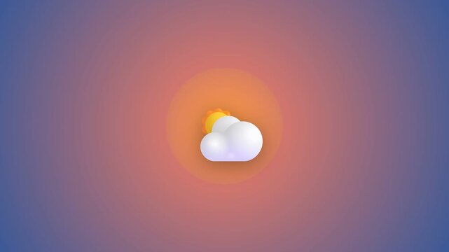 Weather icon featuring a white cloud and a sun against a gradient background