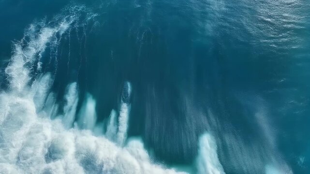 Aerial Triptych of Majestic Ocean Waves Crashing