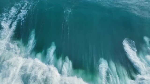 A Triptych of Crashing Ocean Waves in Teal and White.