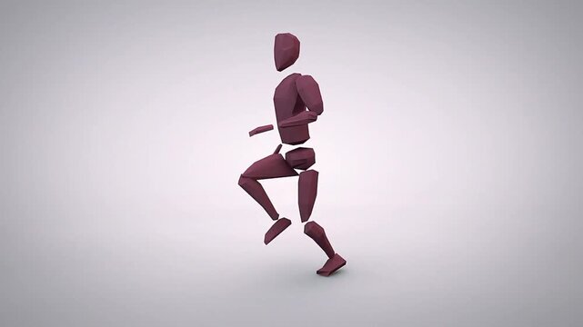 Running Human Figure in Motion for Fitness Exercise Sports and Active Lifestyle Concept 2D Animation