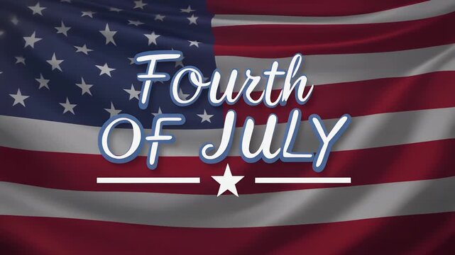 Triptych of the American Flag with "Fourth of July" Text