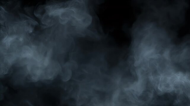 Wispy clouds of smoke drift across a dark background.