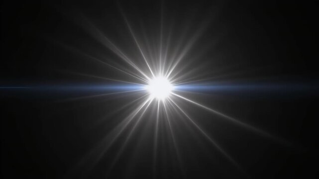 A bright starburst with light rays emanating outwards against a dark background.