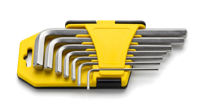 Pair of Screwdrivers Flathead and Phillips with Ergonomic Yellow Handles Isolated on White Background for Electrical and DIY Work