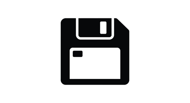 Floppy disk silhouette icon on a white background