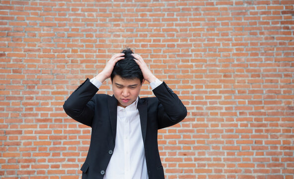 A accountant man in distress of job losses due to replaced by the enterprise AI accounting software